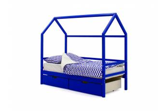 Кровать-домик Svogen с ящиками синий