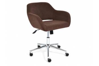 Кресло офисное Modena хром флок коричневый