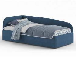 Кровать мягкая Денди на щитах синяя