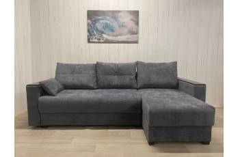 Диван Комфорт-3 ПБ+МДФ Тик-Так велюр Sensey steel grey