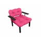 Кресло Дачное розовая подушка