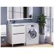 Тумба под стиральную машину Uperwood Tanos 60 см, напольная, 2 ящика, белая/графит