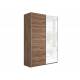 Шкаф-купе Прайм 2-х дверный 1600 ДСП/Стекло Белое Крафт табачный