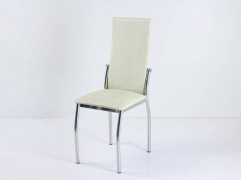 Стул В-610 кожа - бело-золотой крок матовый