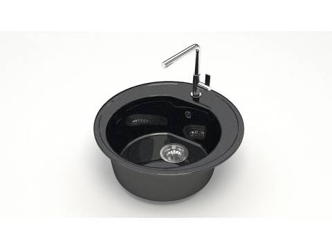 Мойка круглая Черая Z3Q9 терракот