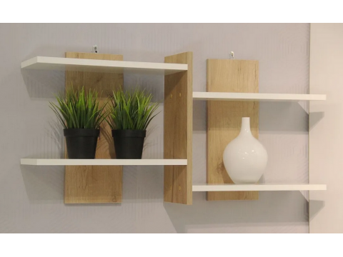 Полка Д-5 Белый-дуб крафт золотой