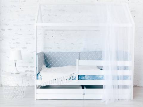 Детская кровать Домик Эко с ящиками