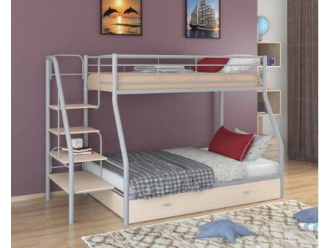 Двухъярусная кровать Толедо 1Я серый молочный