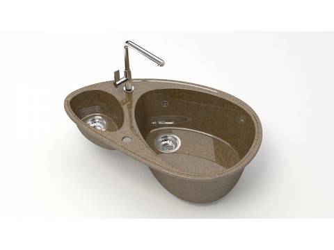 Мойка овал 1,5чаши Эмма Z13Q9 терракот