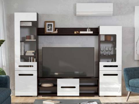 Гостиная МГС 6 Дуб Венге/Белый глянец