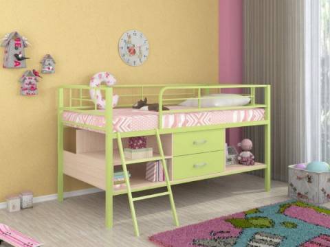 Кровать-чердак Севилья Мини Я салатовый
