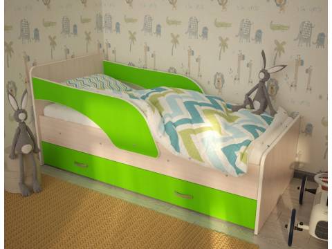 Кровать детская Кроха-2 Максимка лайм