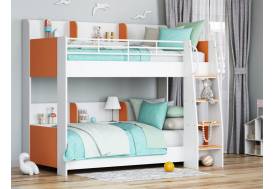 Кровать Соня 5 правая белый-оранжевый