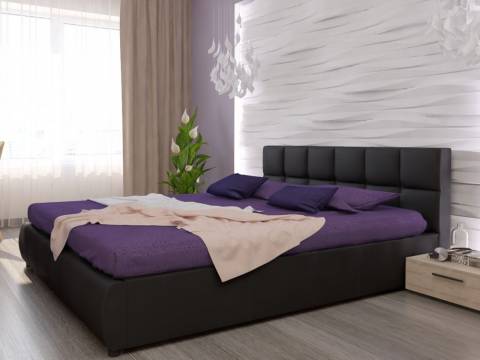 Кровать с ПМ 1800 мм Оскар 73/1 Черная