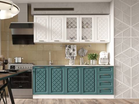 Кухня Агава МДФ 2000 акация белая-моренга