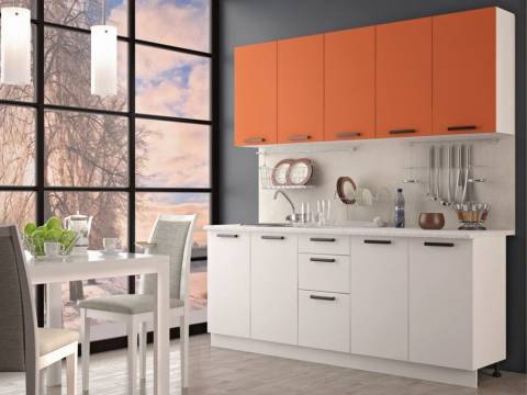 Кухня Фиджи белый/оранж 2000