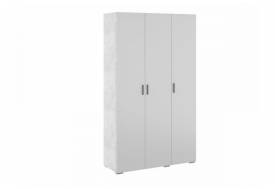 Шкаф Осло 3 двери М04 ручка брусок Цемент светлый-Белый