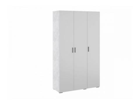 Шкаф Осло 3 двери М04 ручка брусок Цемент светлый-Белый