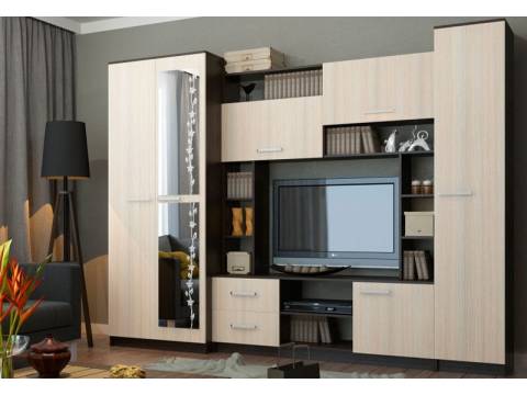 Стенка Марта 11 Венге + Дуб беленый