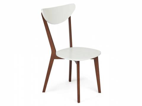 Стул жесткое сиденье Maxi Макси Белый-Коричневый