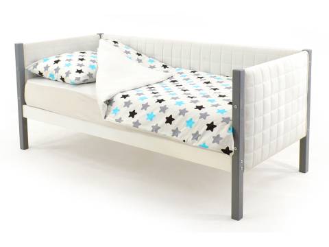 Кровать-тахта мягкая Svogen графит-белый