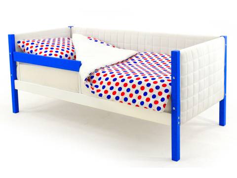 Кровать-тахта мягкая Svogen с бортиком сине-белый