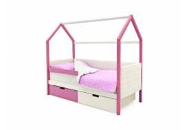 Кровать-домик мягкий Svogen с ящиками и бортиком лаванда-белый