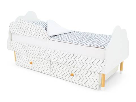 Кровать Stumpa Облако бортик и ящики рисунок Геометрия Зигзаги