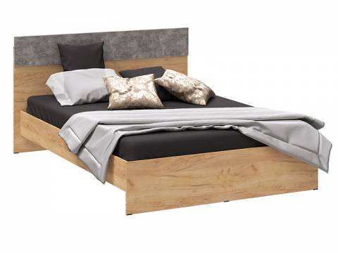 Кровать 1400 Асти дуб крафт золотой/ателье светлое