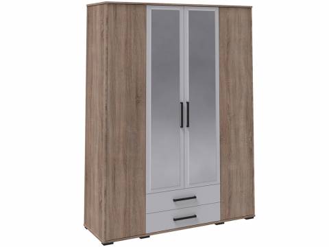 Шкаф четырехдверный Соната дуб сонома/белый