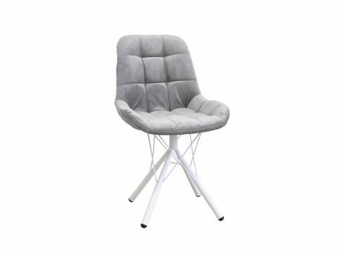 Стул Лира паутинка серый, белые ножки
