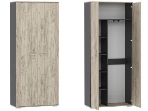 Шкаф для одежды Санти НМ 040.42 Антрацит/Дуб Крафт Серый
