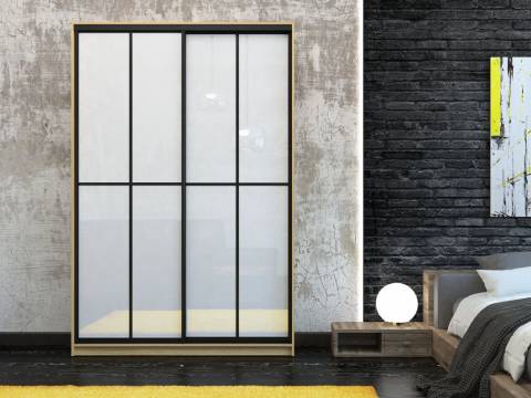 Шкаф-купе Лофт Шк16-47 1600 глубина 470 фасад МДФ белый глянец +