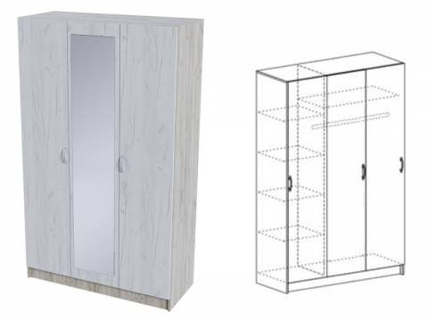 Шкаф 3-х створчатый Бася ШК 553 Крафт