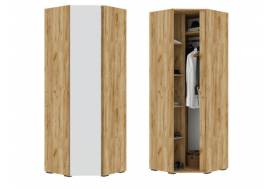 Шкаф угловой ШК 04 Хелен Дуб Крафт золотой/Белый шагрень