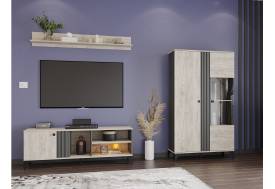 Гостиная Отис Дуб Крафт Серый/Антрацит