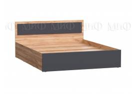 Кровать с настилом 1200 Мартина Графит, Дуб крафт