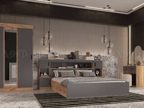 Спальня Бася Миф Графит