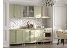 Кухонный гарнитур Прованс 2000 МДФ без столешниц Фисташковый текстурный