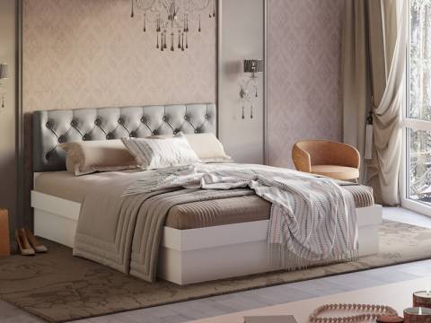 Кровать Луара 3 1400 ламели серая