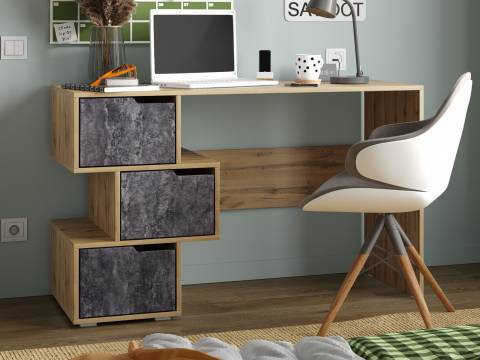 Стол компьютерный СК 11 вотан, цемент темный