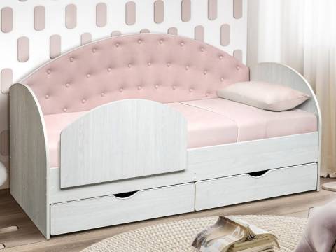 Кровать с продольной мягкой спинкой Софа №10 800х1600 с бортиком