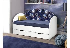 Кровать с продольной мягкой спинкой Софа №11 космопузики