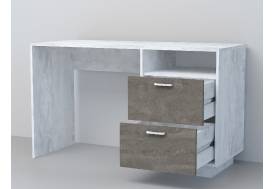 Стол письменный Эго Ст-3 бетон светлый/камень темный на цоколе