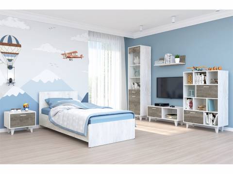 Детская Эго бетон светлый/камень темный