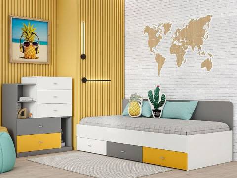 Детская Клео графит, миндаль, солнечный