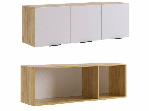 Антресоль трехдверная Бери белое дерево