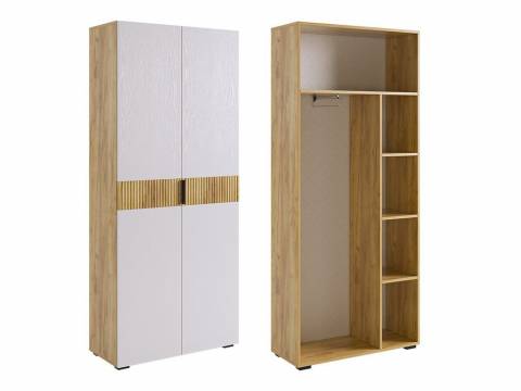 Шкаф двухдверный Бери белое дерево