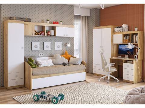 Детская Форсаж дуб крафт золотой/белый