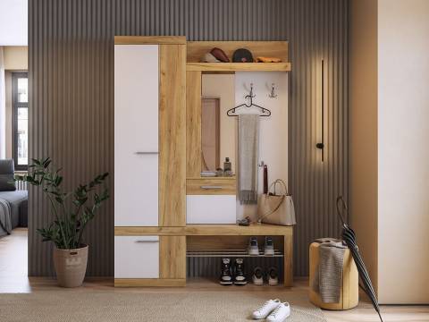 Прихожая Алекс дуб крафт золотой/белое дерево